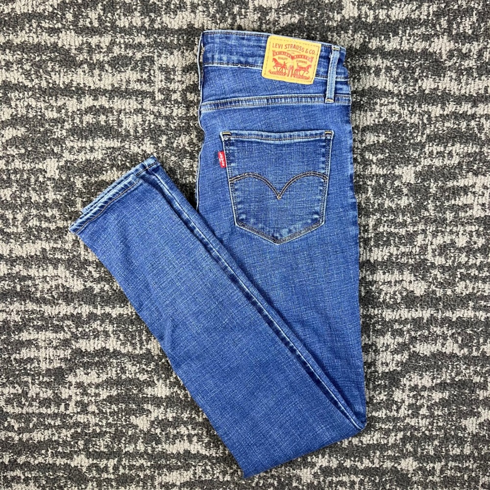 Levis 721 High Rise Skinny Jeans Womens 27 Blue Medium Wash Denim 18882-0366